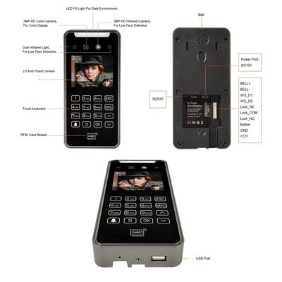 TCP / IP Wifi RFID AI Yüz Tanıma Biyometrik Erişim Kontrol Ürünleri Bulut Tabanlı