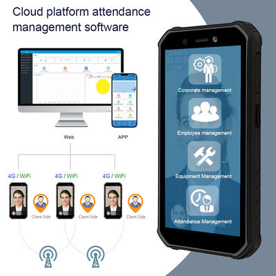 Taşınabilir Zaman Devam Sistemi Android Biyometrik Yüz Tanıma Terminali