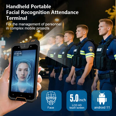 Taşınabilir El Tipi GPS'li NFC QR Kod Tarayıcılı ve IP68 Sağlam Tasarımlı Mobil Devam Takibi Yüz Tanıma Cihazı