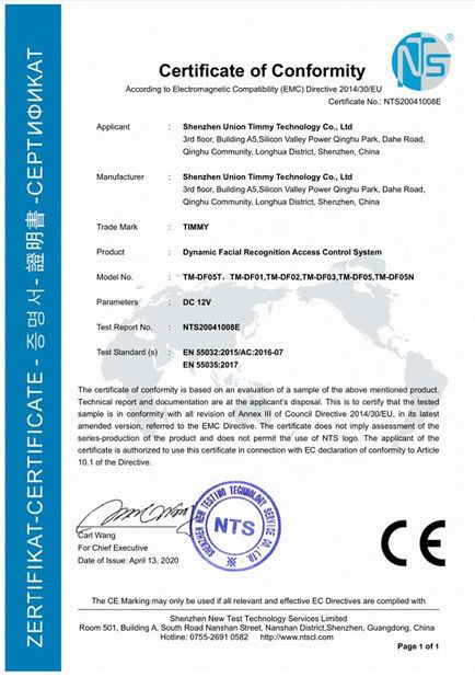 Çin Shenzhen Union Timmy Technology Co., Ltd. Sertifikalar